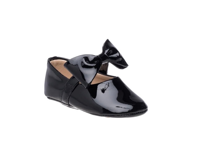 Black Patent Leather Crib Shoe