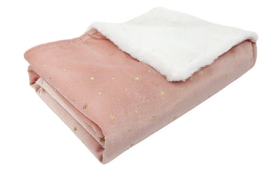 Celestial Velvet Faux Fur Baby Blanket in Pink