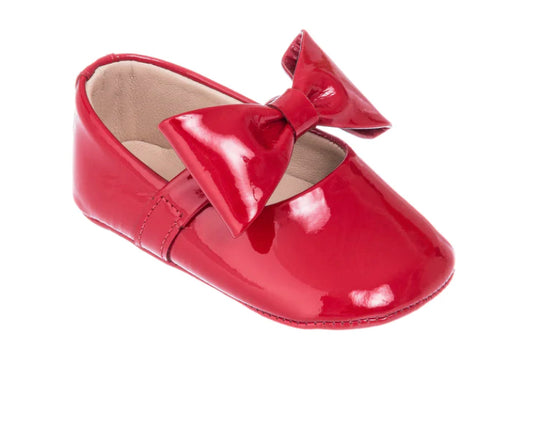 Red Patent Leather Crib Shoe