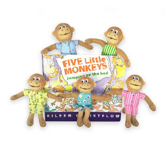Five Little Monkeys Book and Plush Puppets