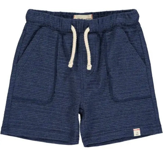 Boy Navy Ribbed Shorts