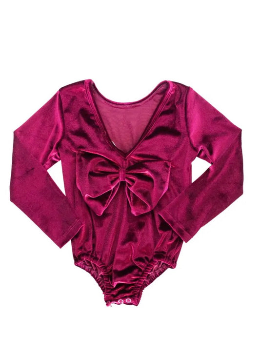 Velour Bow Back Leotard