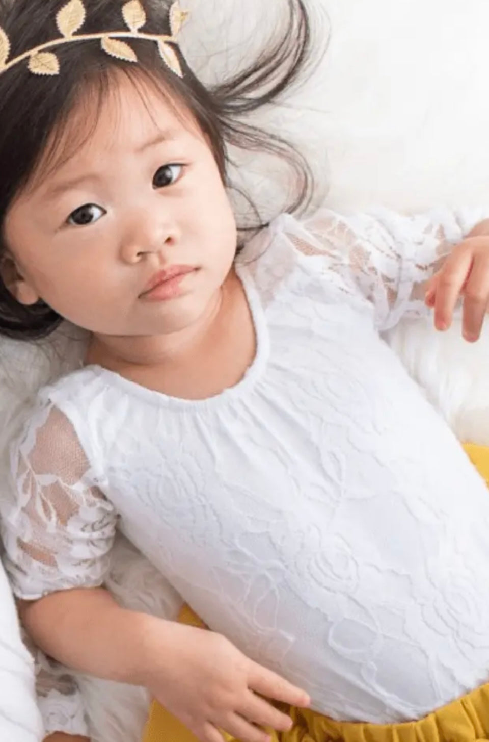 Lace Leotard in White