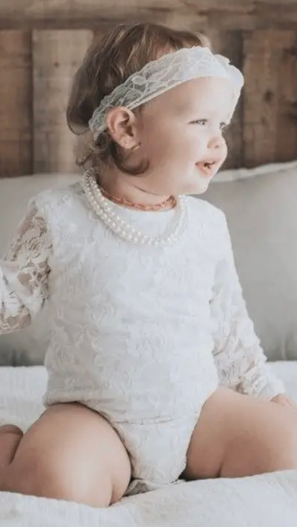 Lace Leotard in White